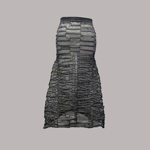Sarah Pacini Black Sheer Long Skirt